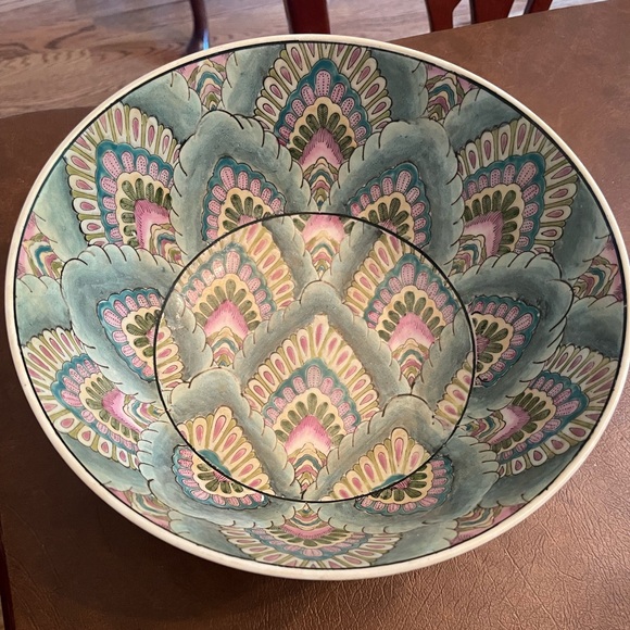 Toyo style decorative hand painted peacock vintage bowl - Picture 1 of 6